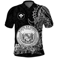 Hawaiian Polynesian Polo Shirt White Seal of Hawaii LT13 Unisex White - Polynesian Pride
