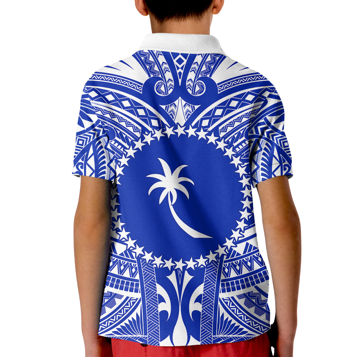Chuuk Polo Shirt KID Micronesia Simple Pattern White LT13 - Polynesian Pride