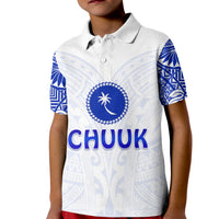 Chuuk Polo Shirt KID Micronesia Simple Pattern White LT13 Unisex White - Polynesian Pride