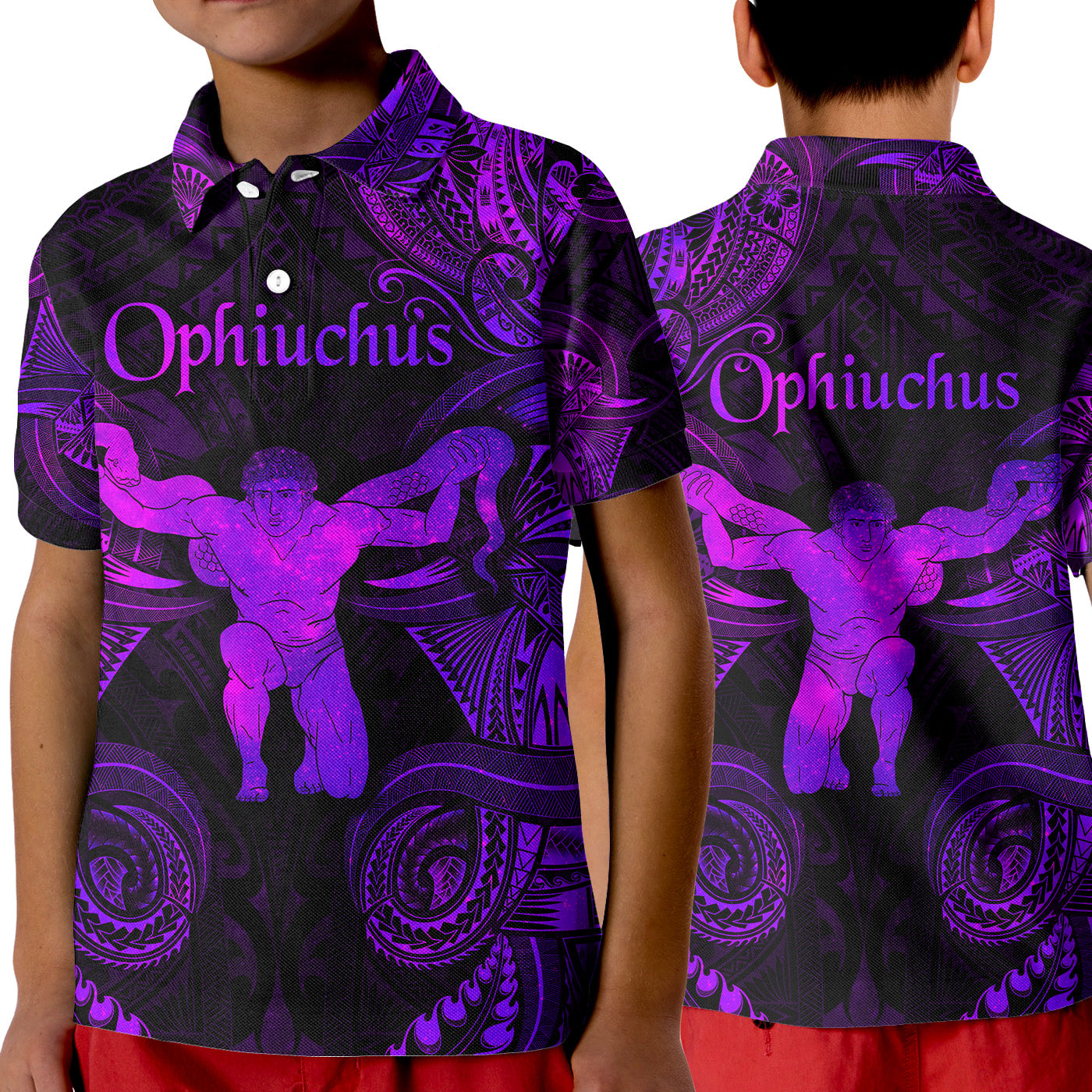 Ophiuchus Zodiac Polynesian Polo Shirt KID Unique Style - Purple LT8 Unisex Purple - Polynesian Pride