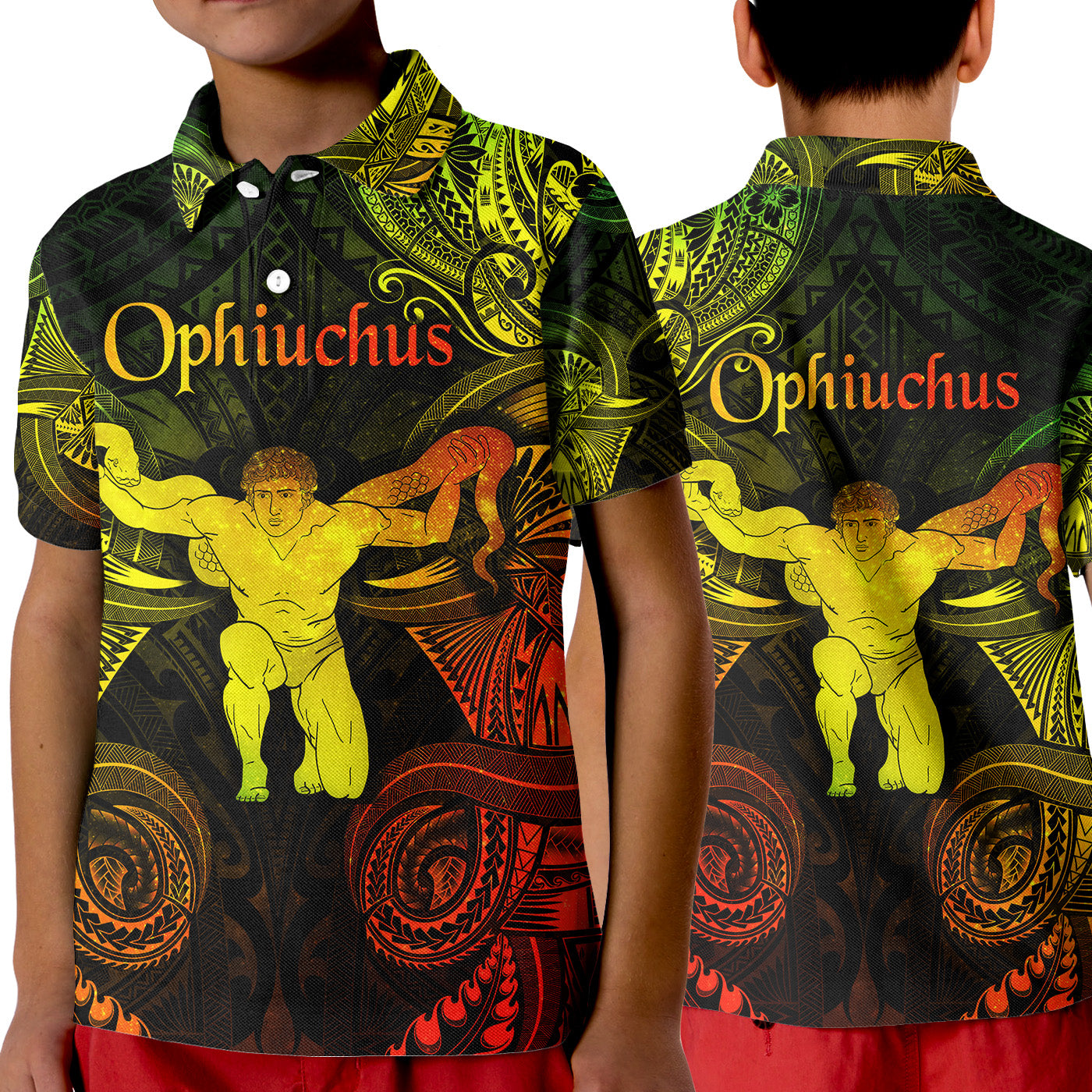 Ophiuchus Zodiac Polynesian Polo Shirt KID Unique Style - Reggae LT8 Unisex Reggae - Polynesian Pride