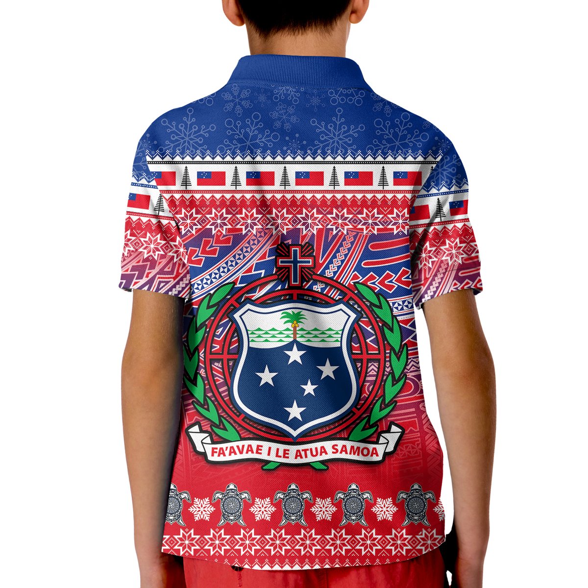 Samoa Christmas Manuia Le Kirisimasi Polo Shirt KID LT6 - Polynesian Pride