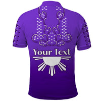 Custom Philippines Polo Shirt Sun Filipino Purple Barong LT13 - Polynesian Pride
