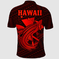 Custom Hawaii Polo Shirt Kakau Kanaka Maoli Combine Polynesian Shark Ver.06 LT14 - Polynesian Pride