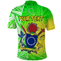 Custom Happy Mangaia Gospel Day Polo Shirt Cook Islands Coat Of Arms Polynesian Pattern LT14 - Polynesian Pride