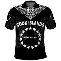 Custom Islands Polo Shirt Circle Pattern Mix Sea Turtle Black Version LT14 - Polynesian Pride