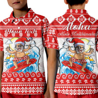 Custom Hawaii Christmas Polo Shirt Surfing Santa Mele Kalikimaka Polynesian LT14 - Polynesian Pride
