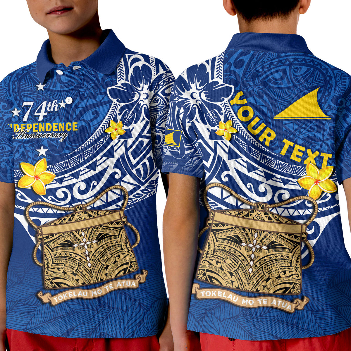 Custom Tokelau Polo Shirt National Badge Polynesian Happy 74th Independence Anniversary LT14 - Polynesian Pride