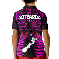 New Zealand Polo Shirt Aotearoa Fern Hei Tiki Purple Style LT13 - Polynesian Pride