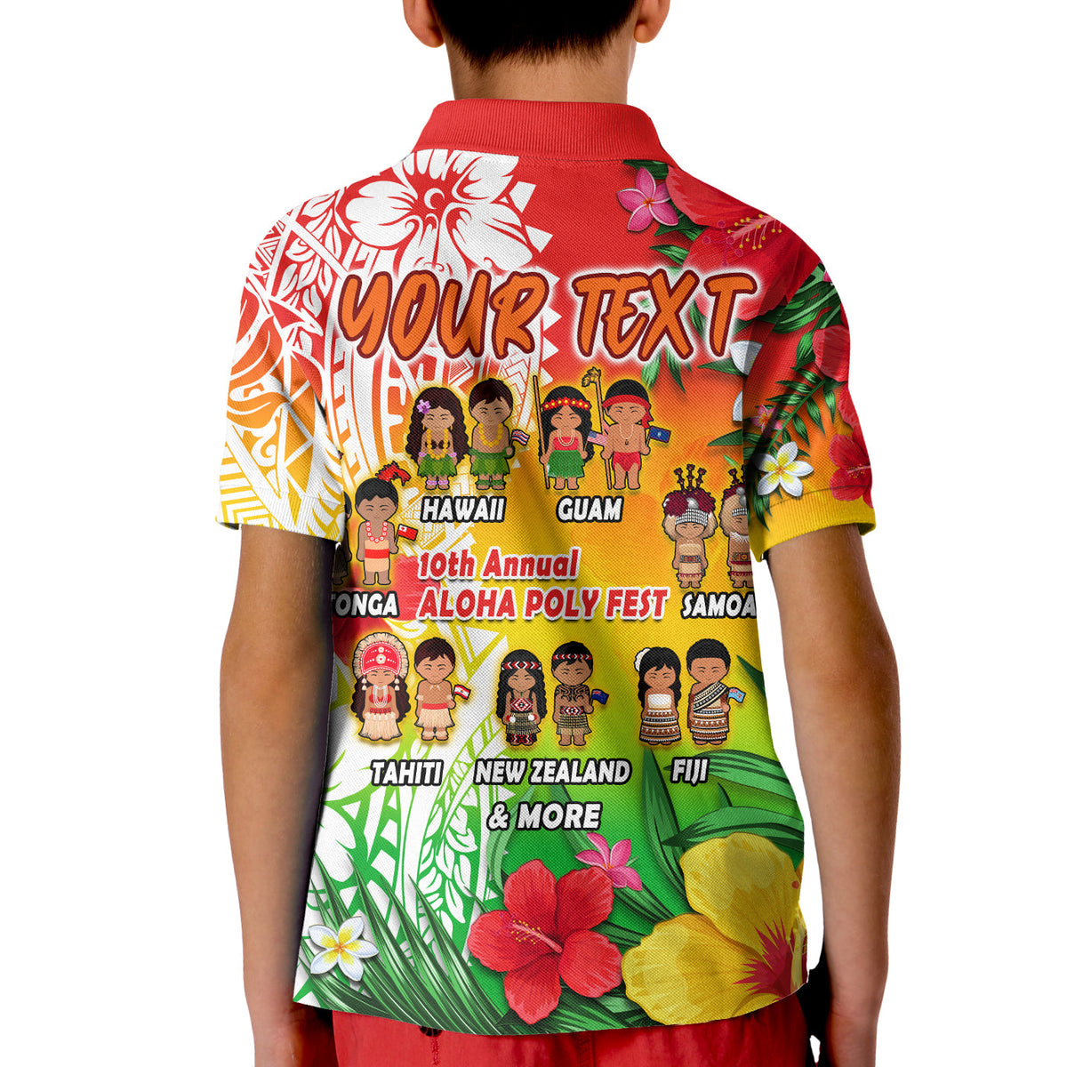 Custom Aloha Poly Fest Polo Shirt Polynesian Pattern With Tropical Flowers LT14 - Polynesian Pride
