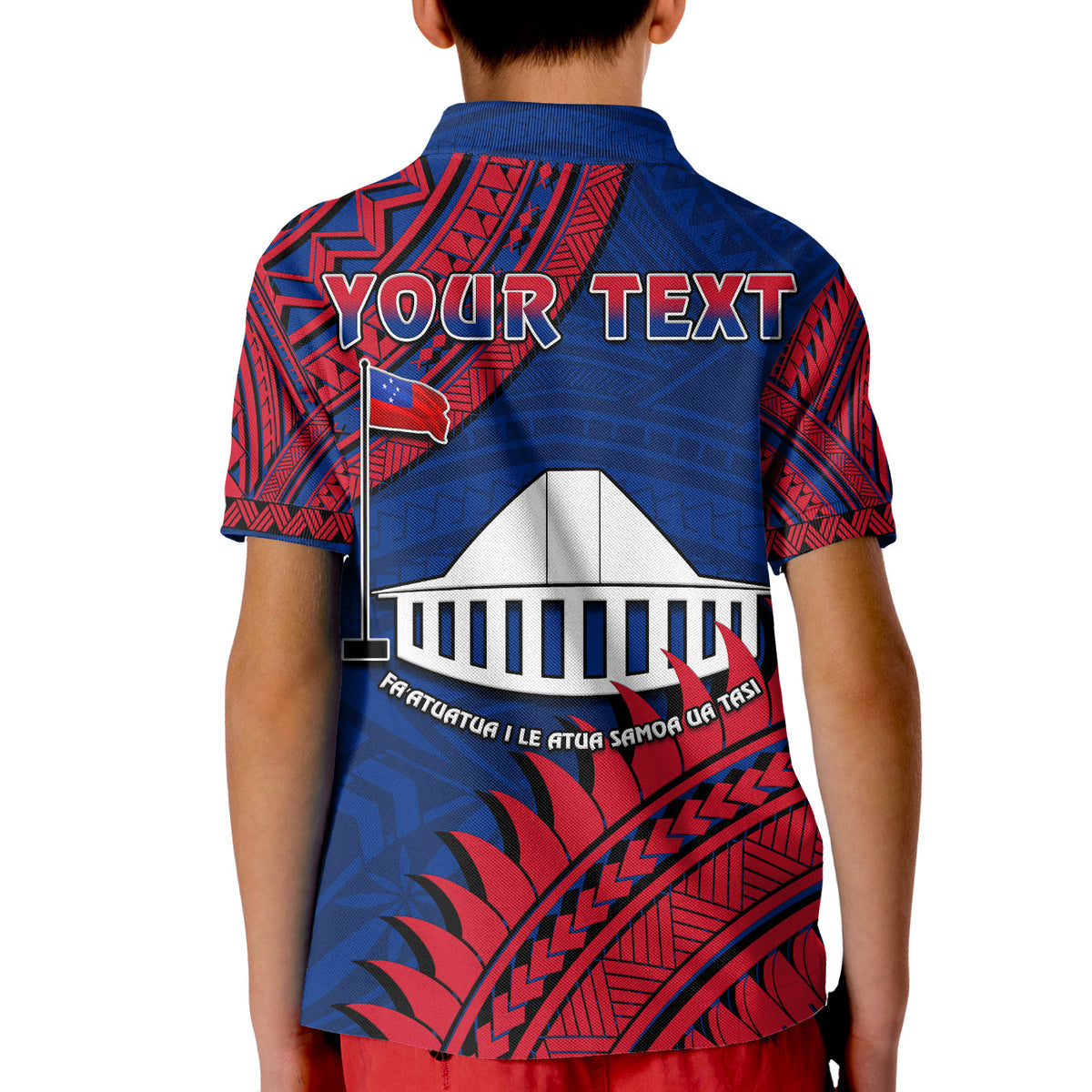 Custom F.A.S.T Samoa Polo Shirt KID Samoan Coat Of Arms Polynesian Pattern LT14 - Polynesian Pride