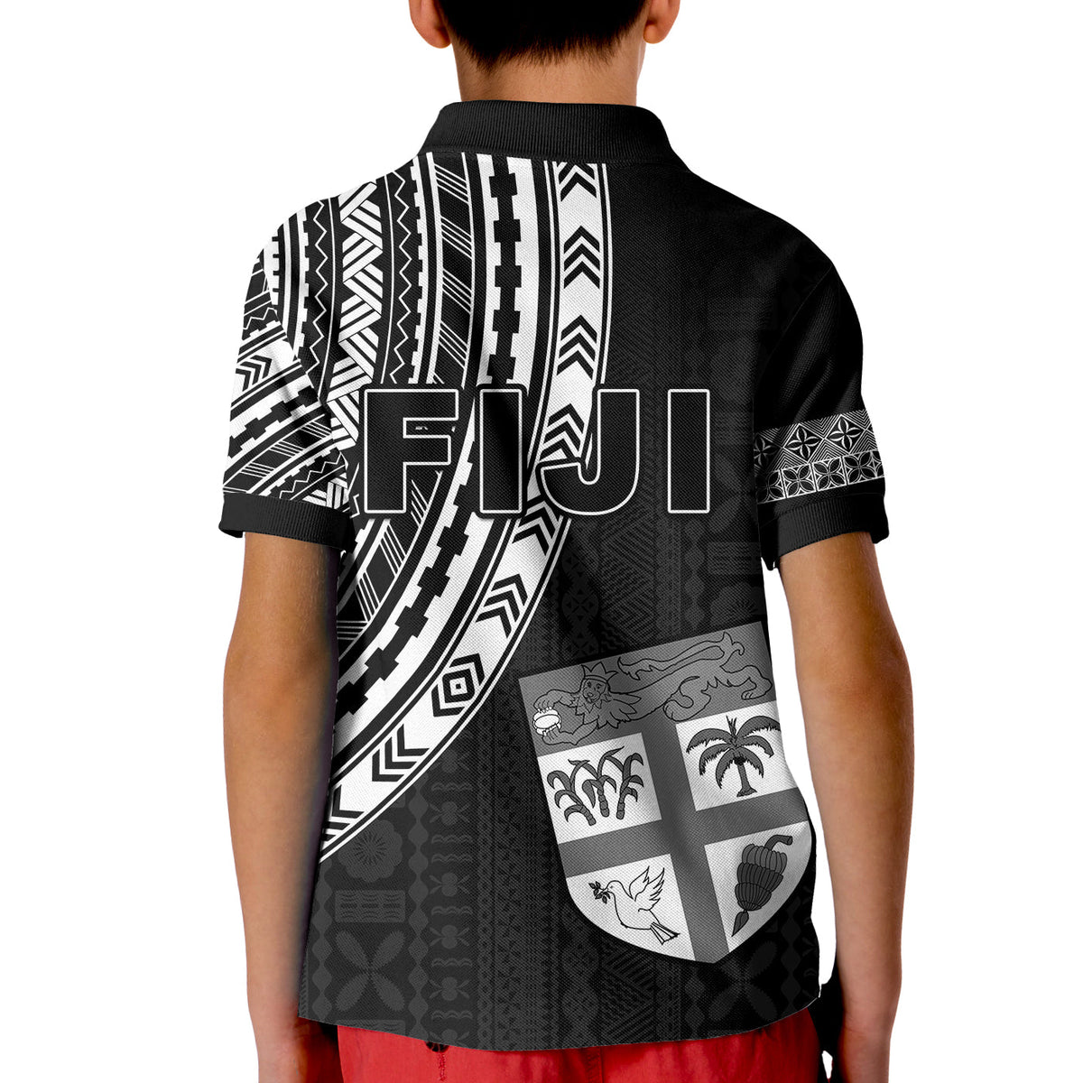 Fiji Rugby Sevens Polo Shirt KID Fijian 7s Tapa Polynesian LT13 - Polynesian Pride