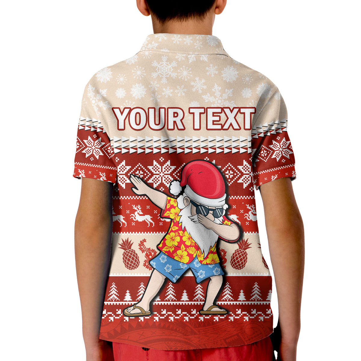 Custom Hawaii Mele Kalikimaka Polo Shirt Dabbing Santa Red Merry Christmas LT14 - Polynesian Pride
