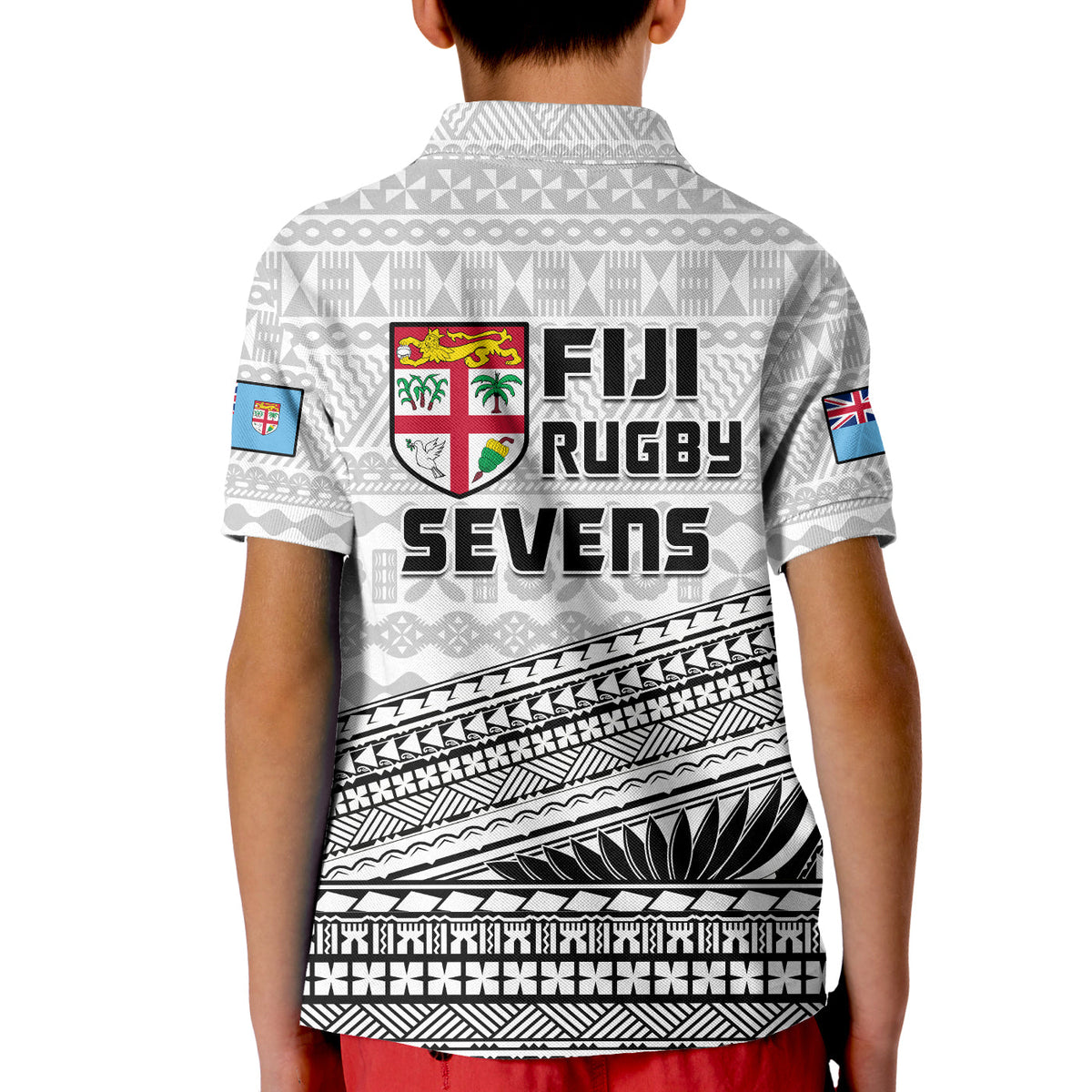 Fiji Sevens Rugby Polo Shirt KID Fijian 7s Tapa Polynesian Art LT14 - Polynesian Pride
