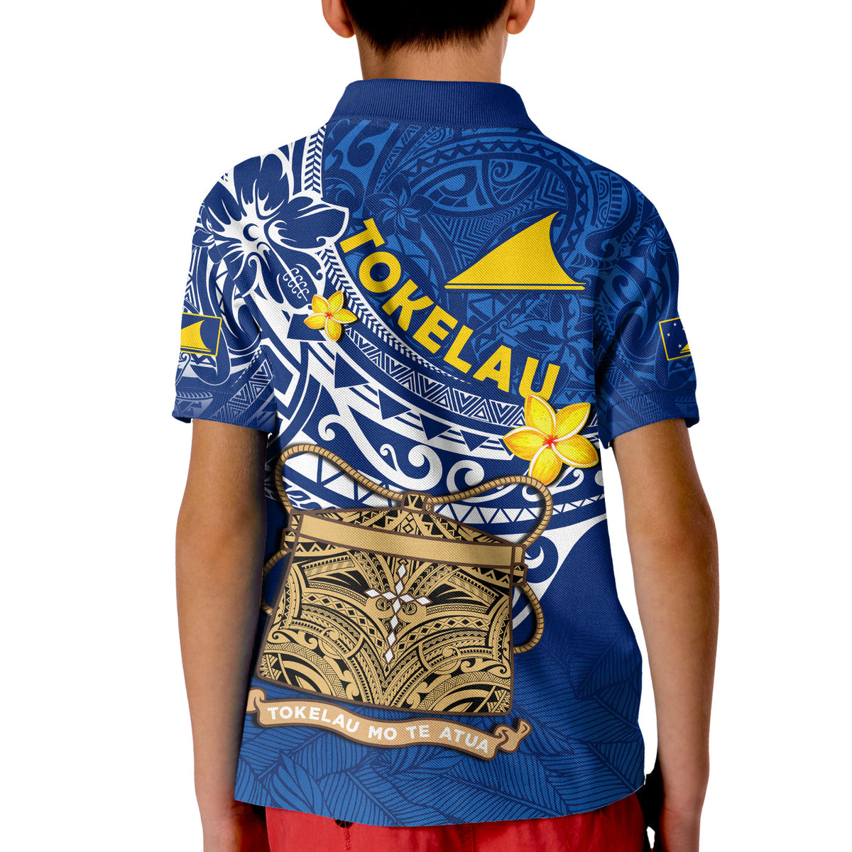 Tokelau Polo Shirt KID National Badge Polynesian Happy 74th Independence Anniversary LT14 - Polynesian Pride