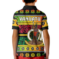 Vanuatu Christmas Polo Shirt Pig Tusk Polynesian Joyeux Noel Flag Art LT14 - Polynesian Pride