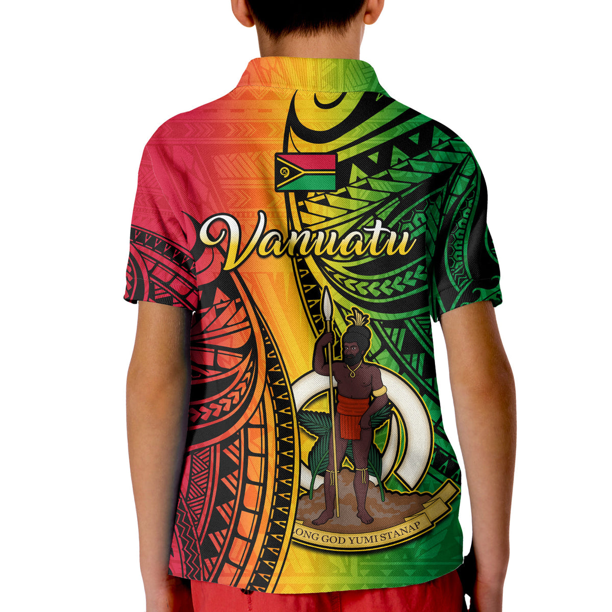 Custom Vanuatu Polo Shirt Luganville Polynesian Reggae Coat Of Arms LT14 - Polynesian Pride