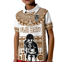 Custom Text and Number Fiji Rugby Polo Shirt Pacific The Bati Brown Fijian Tapa LT14 - Polynesian Pride