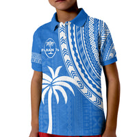 Fiji Rugby Sevens Polo Shirt KID Fijian 7s Tapa Polynesian Blue Ver.01 LT13 Kid Blue - Polynesian Pride