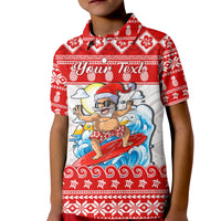 Custom Hawaii Christmas Polo Shirt Surfing Santa Mele Kalikimaka Polynesian LT14 - Polynesian Pride
