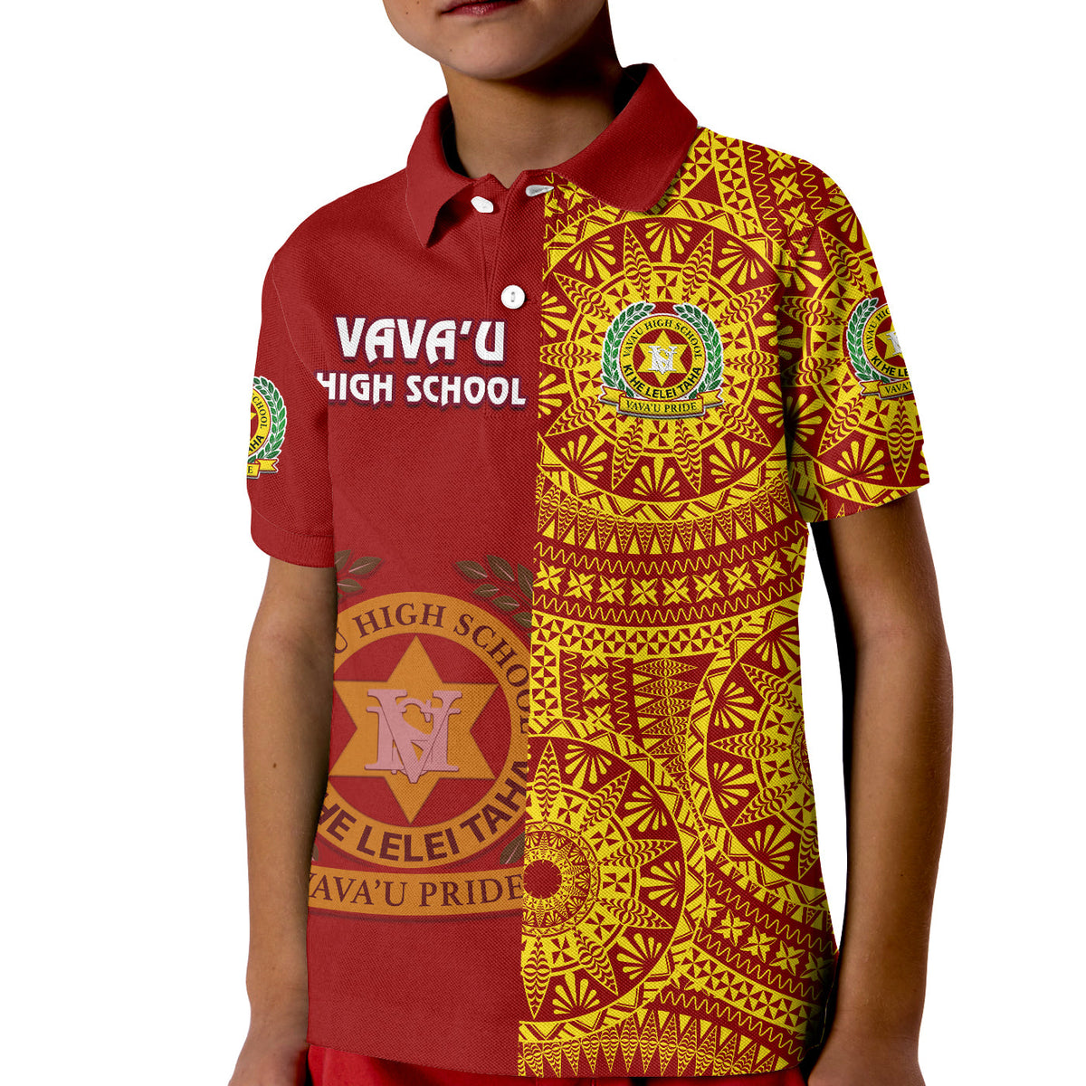Custom Tonga Vavau High School Polo Shirt Tongan Ngatu Pattern LT14 - Polynesian Pride