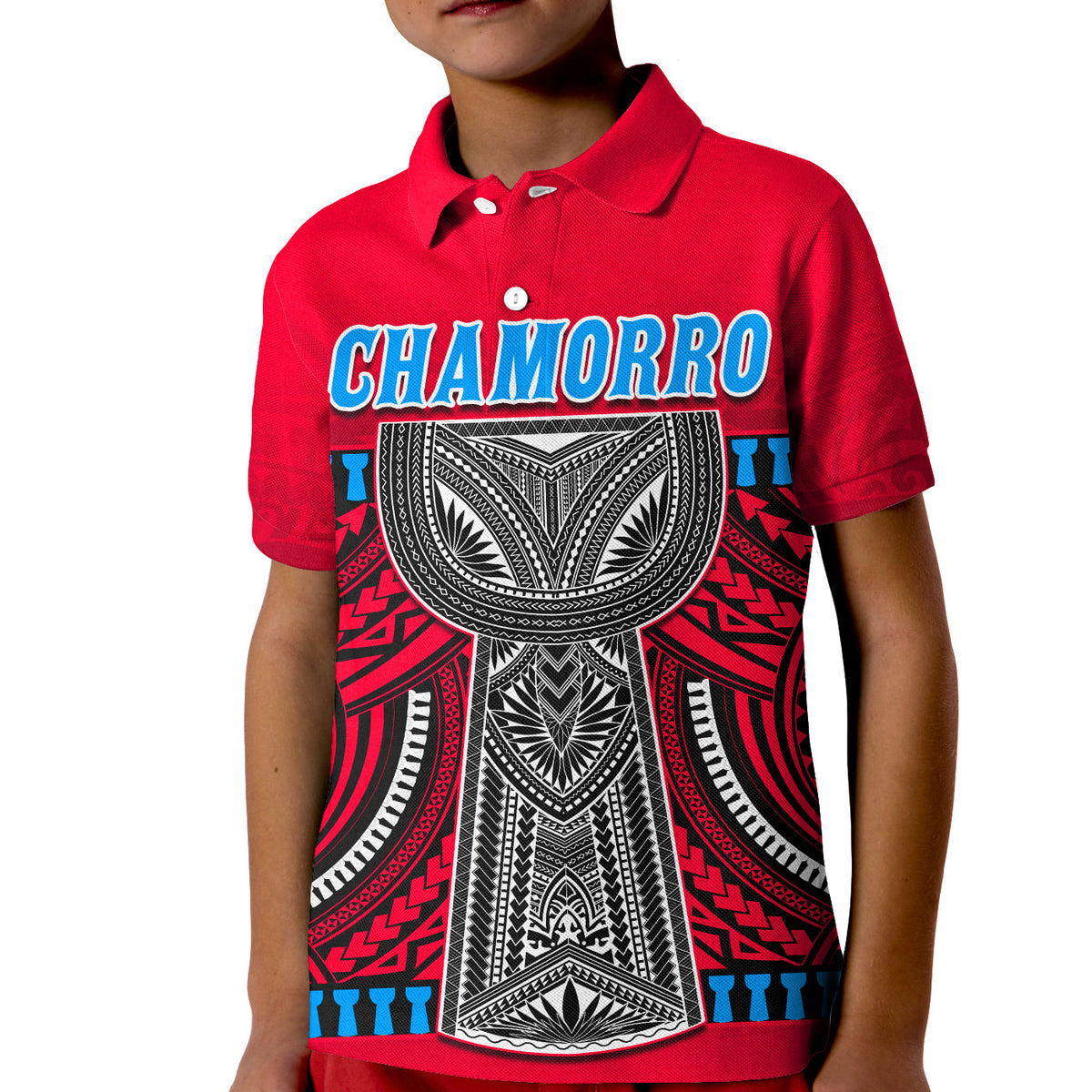 Custom Guam Chamorro Polo Shirt Latte Stone Red Polynesian Haligi LT13 - Polynesian Pride