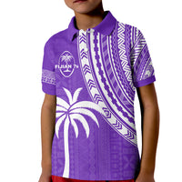 Fiji Rugby Sevens Polo Shirt KID Fijian 7s Tapa Polynesian Purple LT13 Kid Purple - Polynesian Pride