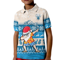 Custom Hawaii Mele Kalikimaka Polo Shirt Dabbing Santa Blue Merry Christmas LT14 - Polynesian Pride