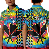 Custom Hawaii Rainbow Tie Dye Polo Shirt Flowers Polynesian Hawaiian Tribal LT13 - Polynesian Pride