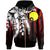 Palau Zip Hoodie Vertical Stripes Style Unisex Red - Polynesian Pride
