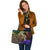 Palau Custom Personalised Leather Tote Bag - Rainbow Polynesian Pattern - Polynesian Pride