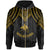 Papua New Guinea Zip up Hoodie Polynesian Armor Style Gold Unisex Gold - Polynesian Pride