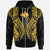 Papua New Guinea Zip up Hoodie Polynesian Lion Head Gold Style Unisex Gold - Polynesian Pride