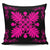 Hawaiian Quilt Maui Plant And Hibiscus Pattern Pillow Covers - Pink Black - AH One Size Pink - Polynesian Pride
