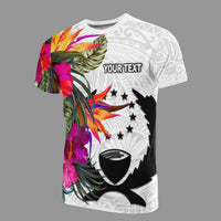 Pohnpei Micronesian Custom T Shirt Hibiscus White Pattern Unisex White - Polynesian Pride