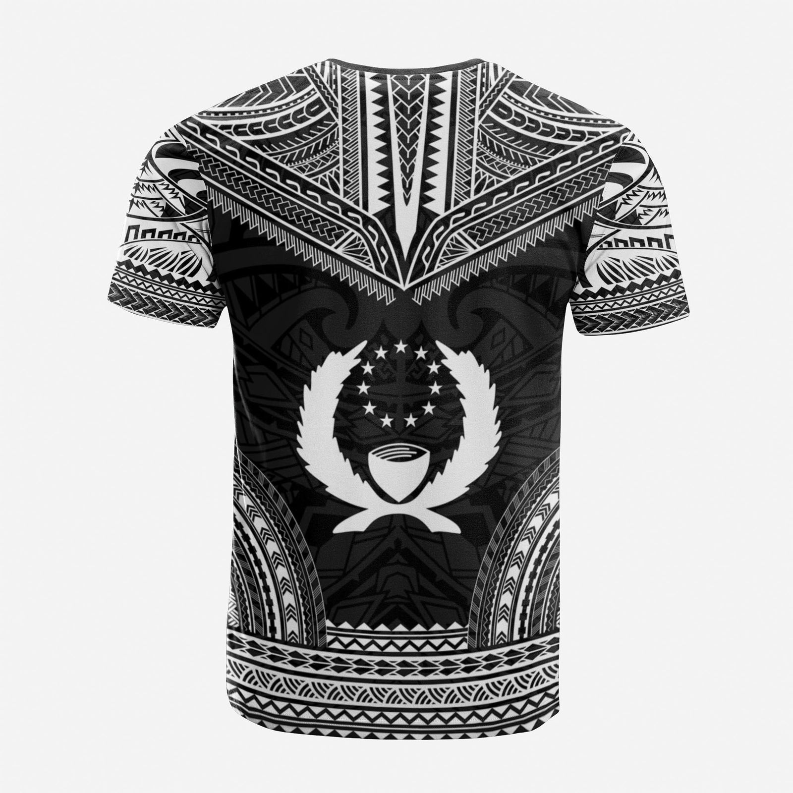 Pohnpei Custom T Shirt Pohnpei Flag Polynesian Chief Tattoo Black Version Unisex Black - Polynesian Pride