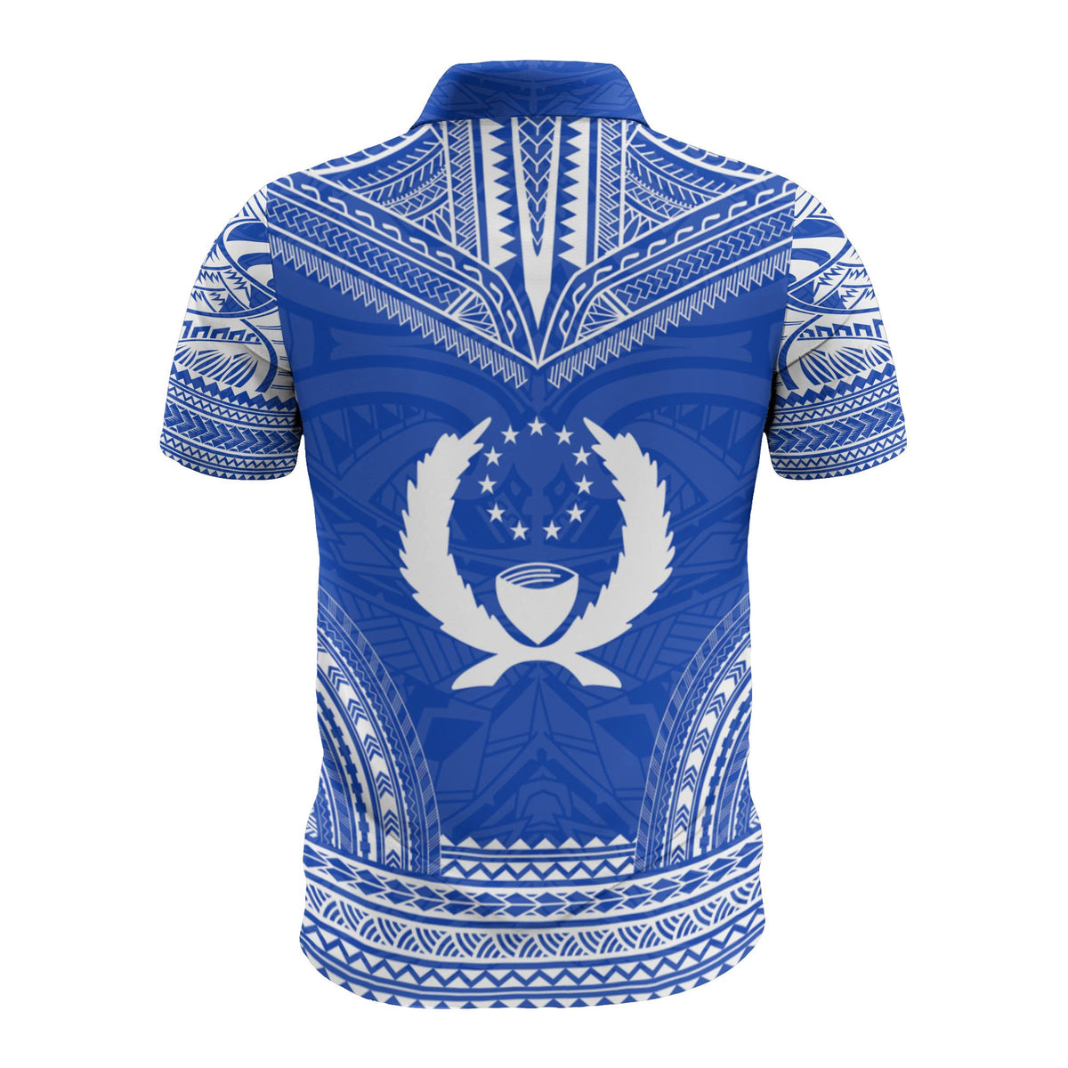 Pohnpei Custom Polo Shirt Pohnpei Flag Polynesian Chief Tattoo Flag Version - Polynesian Pride