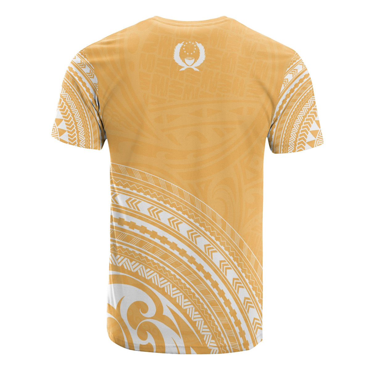 Pohnpei All Over T Shirt Pohnpei Flag Polynesian Tribal Gold Version - Polynesian Pride