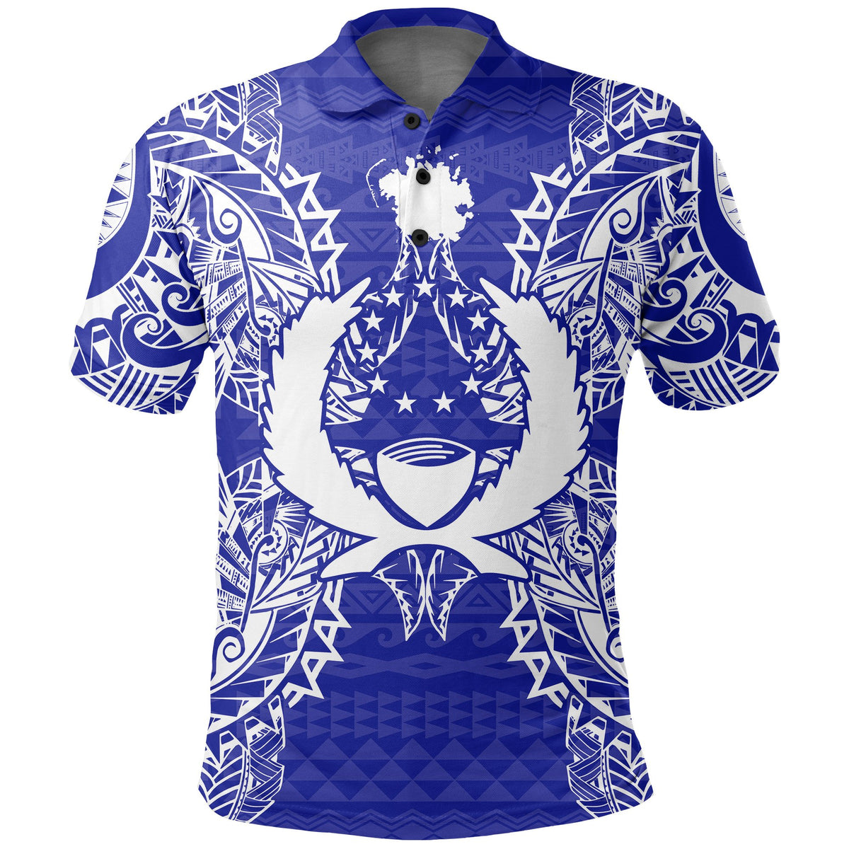 Pohnpei Polo Shirt Pohnpei Flag Map Polynesian Tattoo Blue Unisex Blue - Polynesian Pride