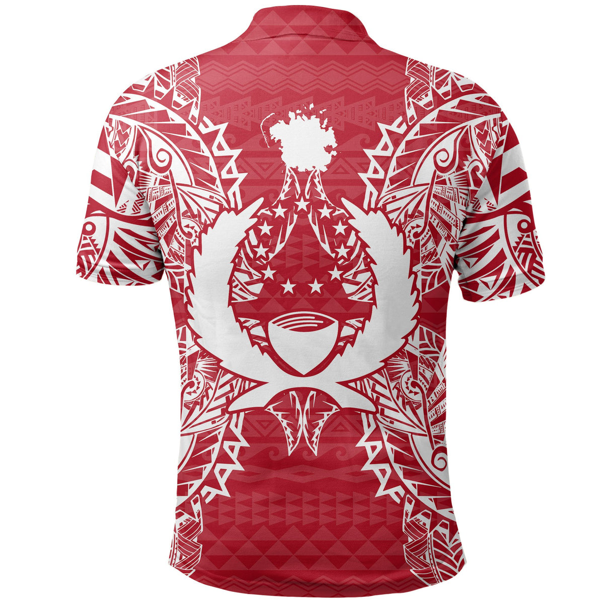 Pohnpei Polo Shirt Pohnpei Flag Map Polynesian Tattoo Red White - Polynesian Pride