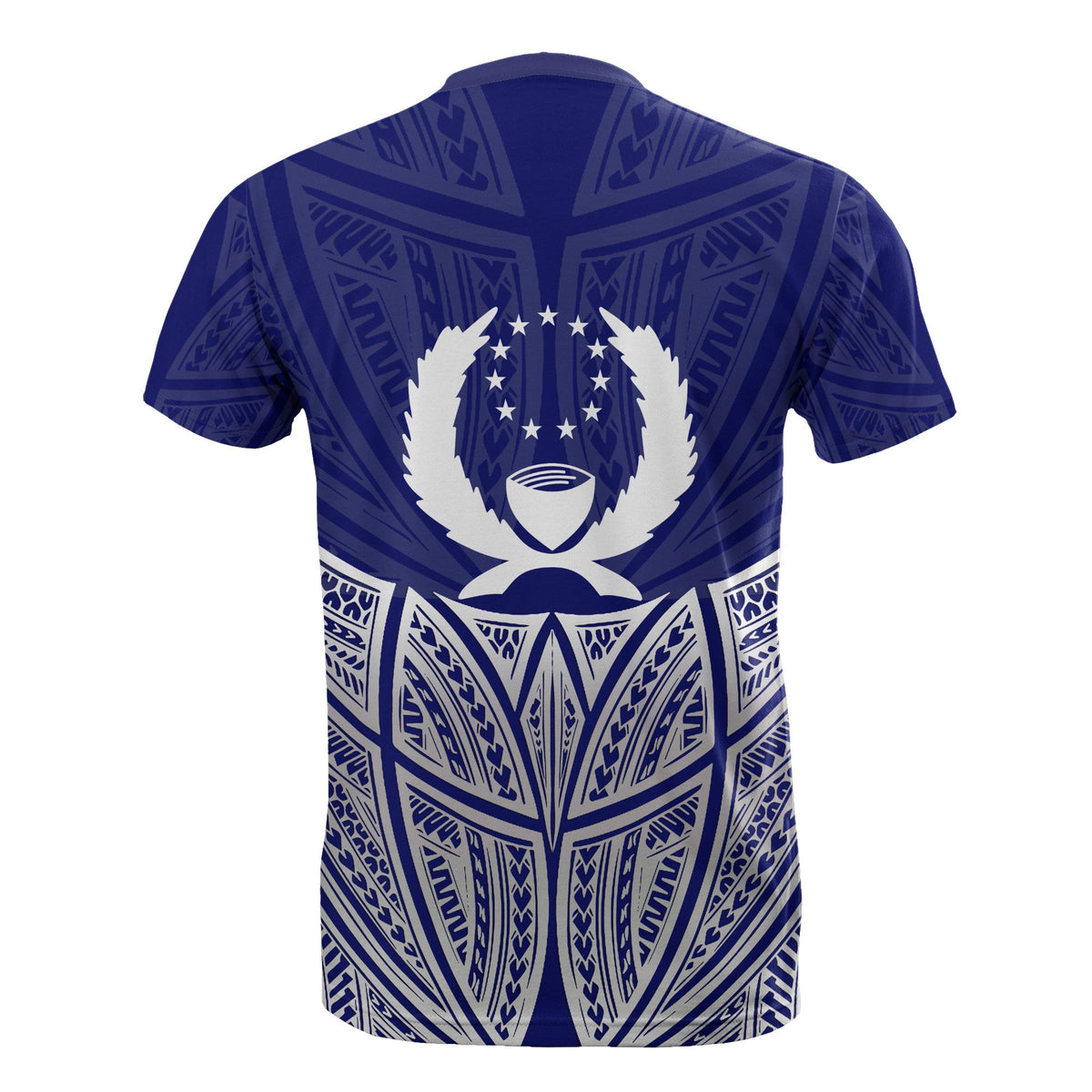 Pohnpei Polynesian Custom T Shirt Blue Pride Map And Seal - Polynesian Pride