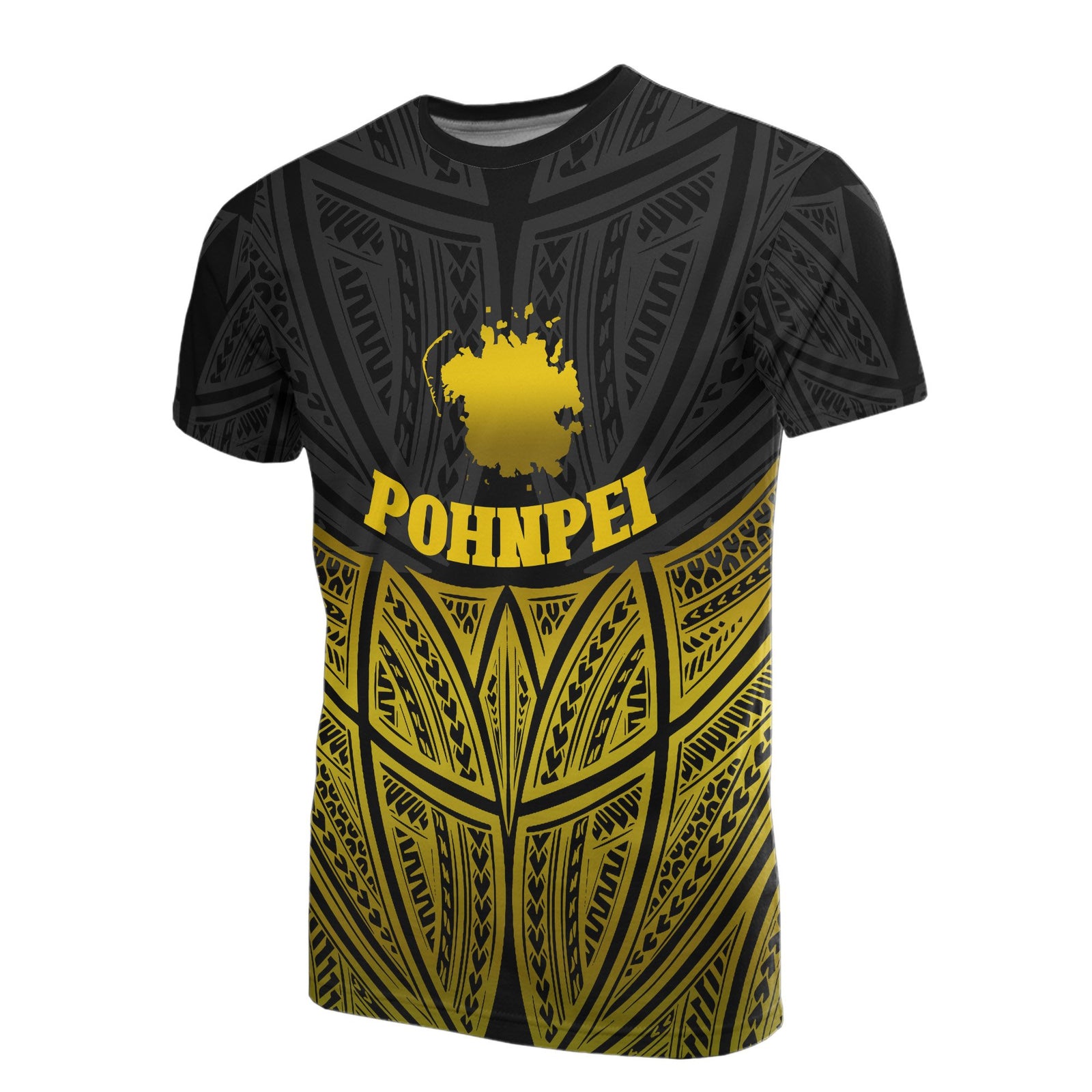 Pohnpei Polynesian T Shirt Gold Pride Map And Seal Unisex Gold - Polynesian Pride