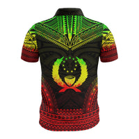Pohnpei Custom Polo Shirt Pohnpei Flag Polynesian Chief Tattoo Reggae Version - Polynesian Pride