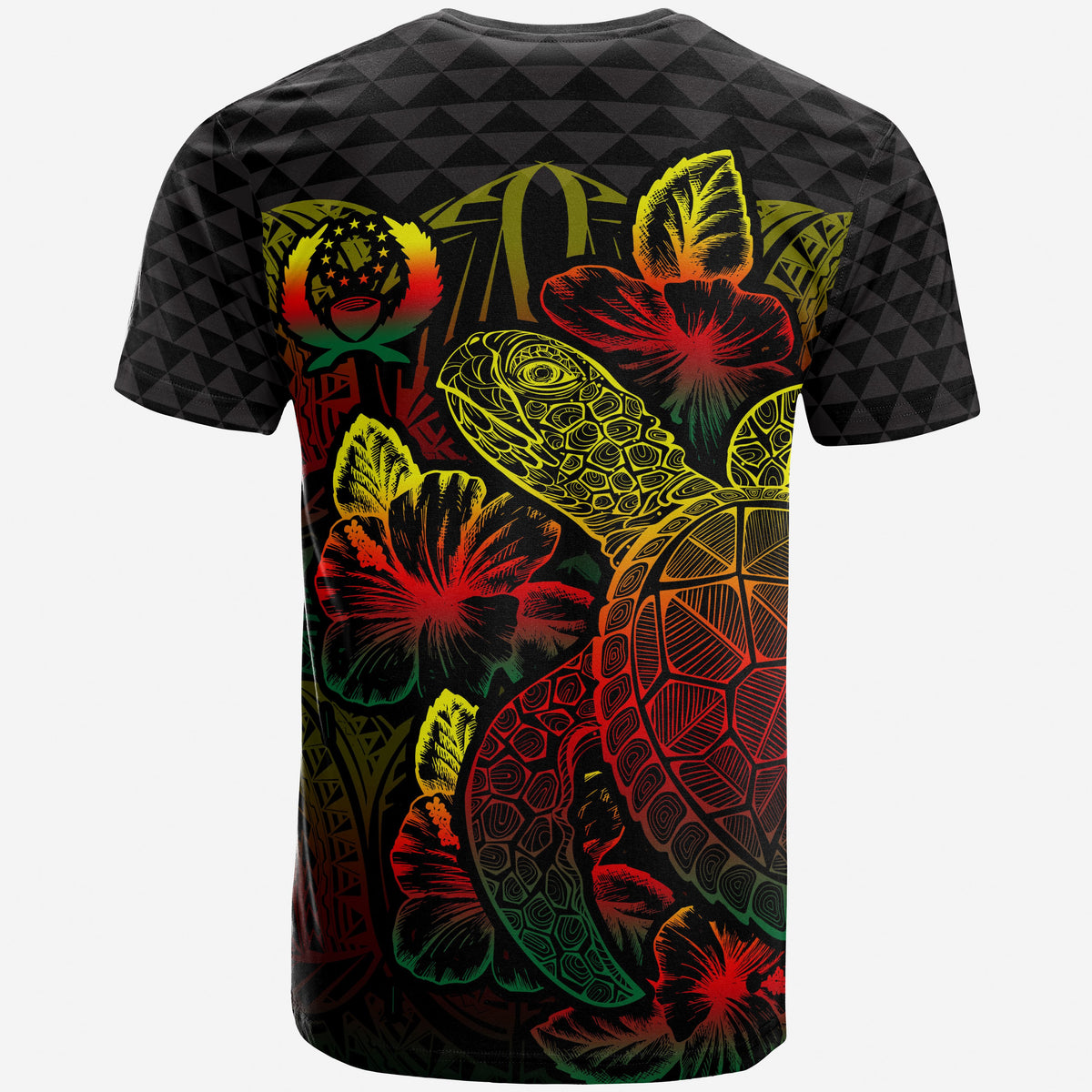 Pohnpei T Shirt Pohnpei FLag Turtle Hibiscus Reggae - Polynesian Pride