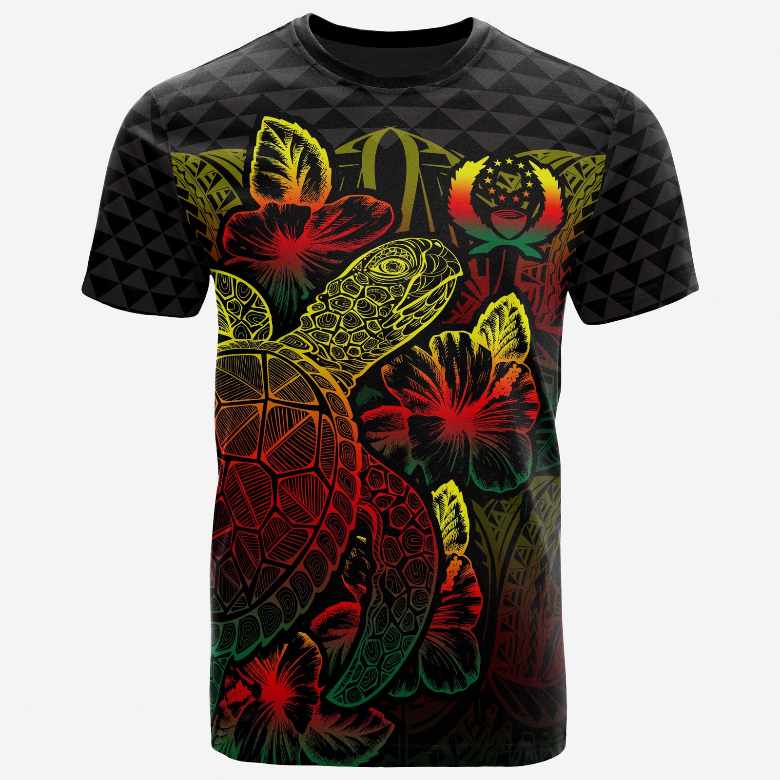 Pohnpei T Shirt Pohnpei FLag Turtle Hibiscus Reggae Unisex Reggae - Polynesian Pride