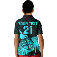 Custom Fiji Rugby Sevens Polo Shirt Tapa Palm Tree and Fijian Coat of Arms LT9 - Polynesian Pride