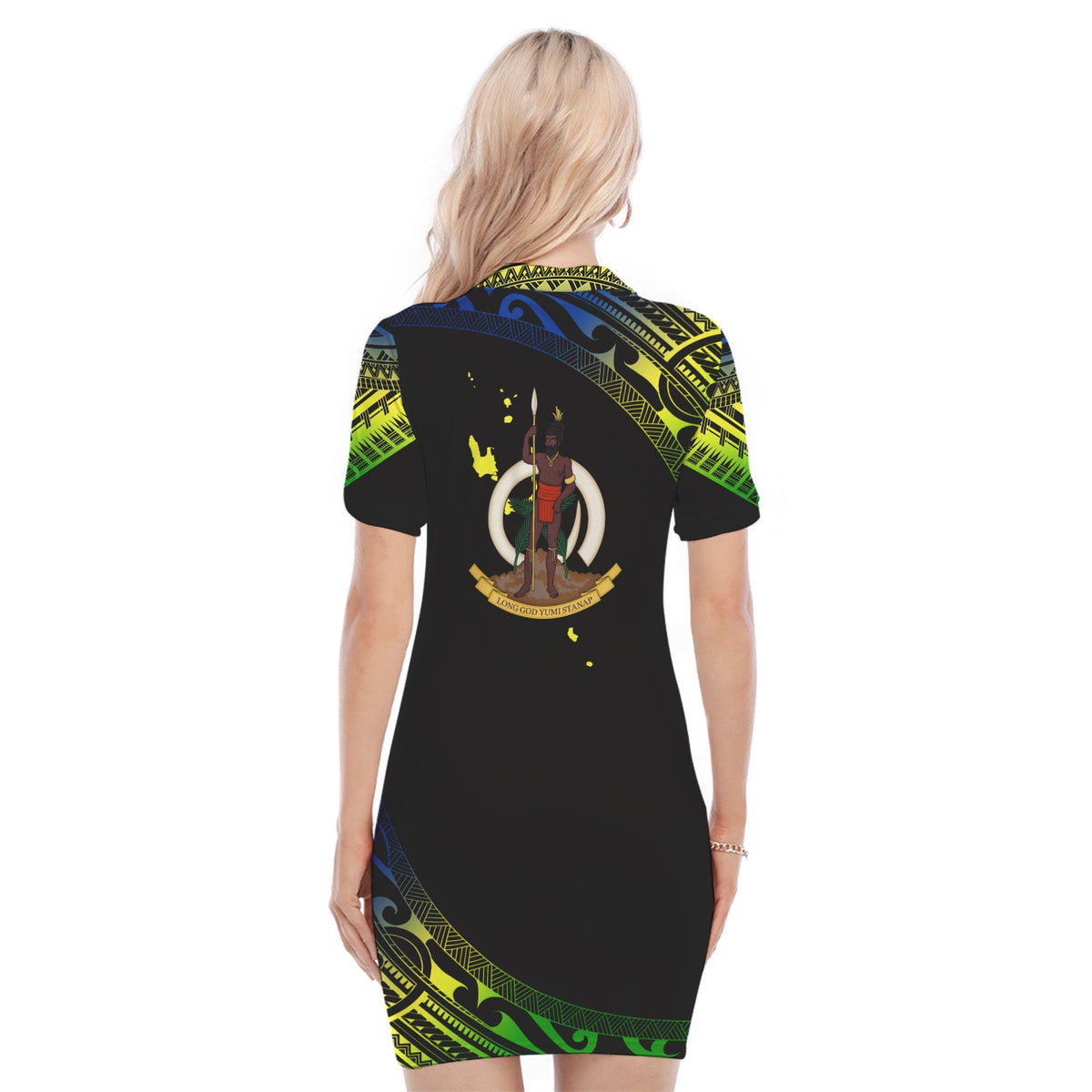 Vanuatu Proud To Be A Ni-Van - Polynesian Pattern Polo Dress - Malampa Province LT7 - Polynesian Pride