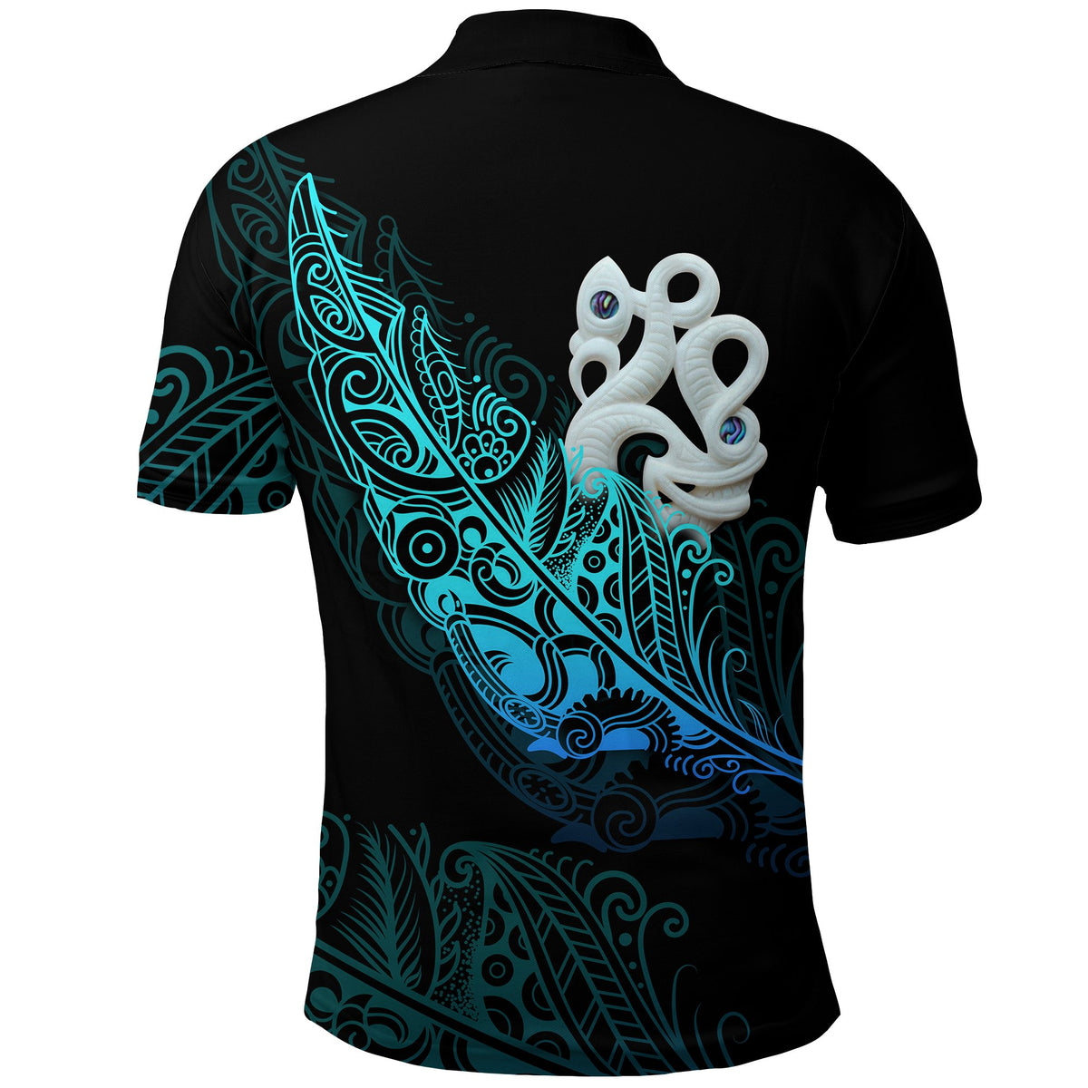 Aotearoa Polo Shirt Fern Mix Manaia Matau LT13 - Polynesian Pride