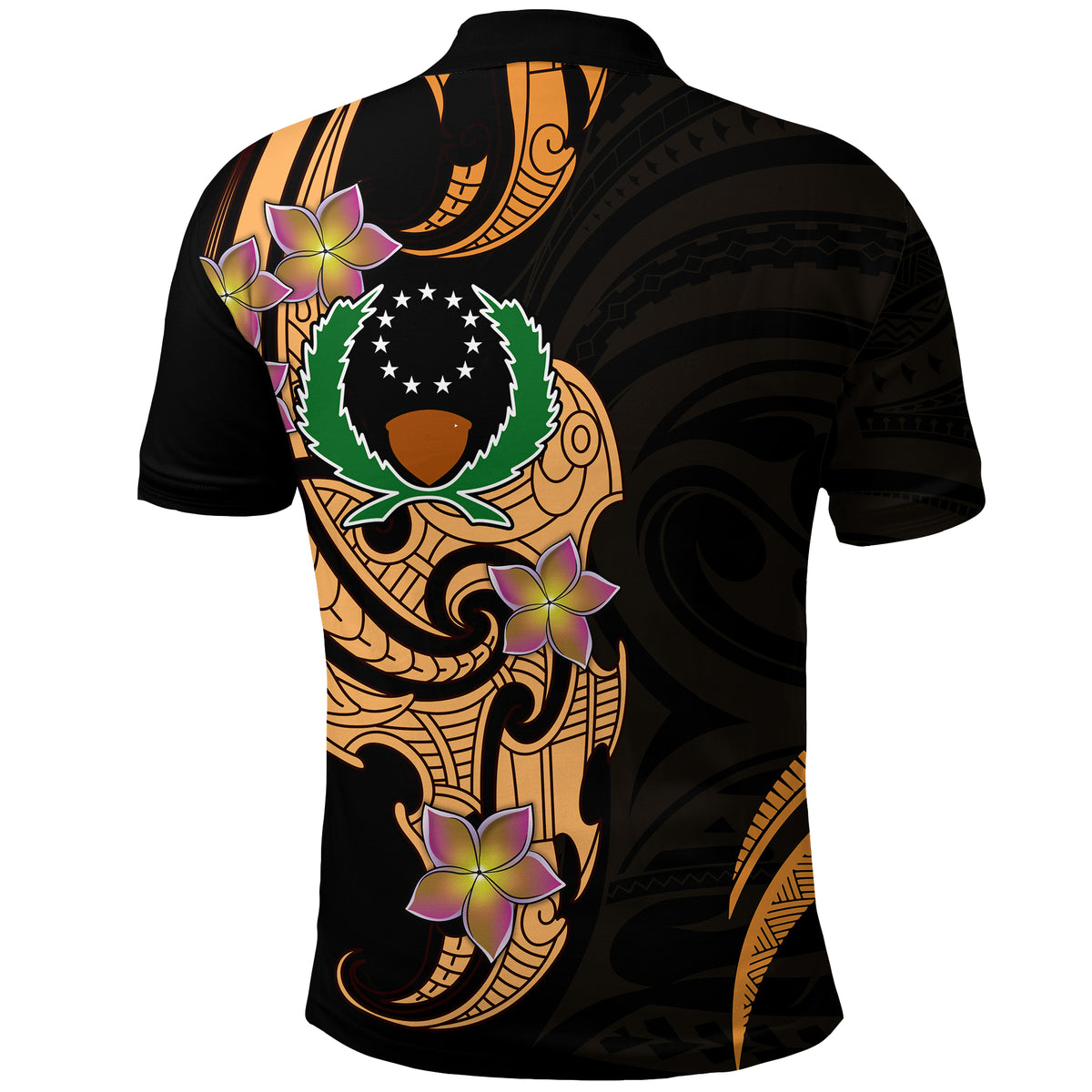 Pohnpei Simple Polo Shirt Tropical Flowers LT13 - Polynesian Pride