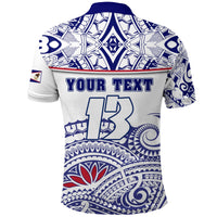 Custom American Samoa Rugby Polo Shirt Special Custom Text and Number - Polynesian Pride